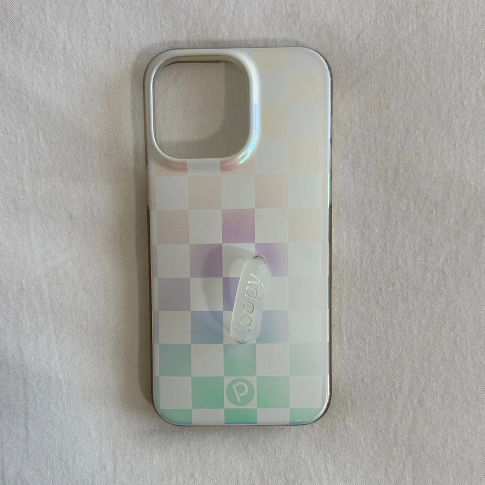 Loopy Case iPhone 14 Pro Max Pearl Checkered Phone Cover